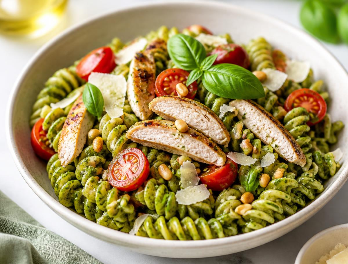 Chicken Pesto Pasta — Fusilli al Pesto con Pollo