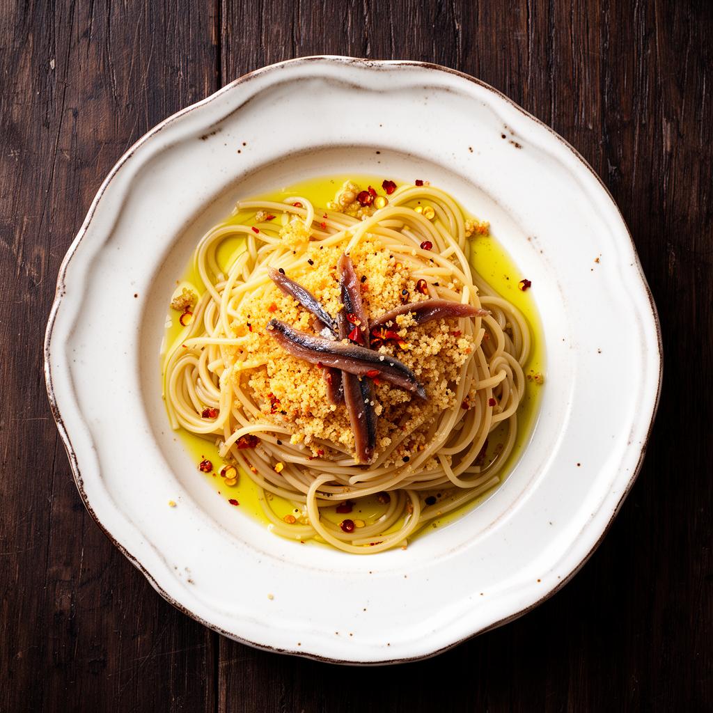 Pasta con Mollica e Acciughe — Pasta con Mollica e Acciughe
